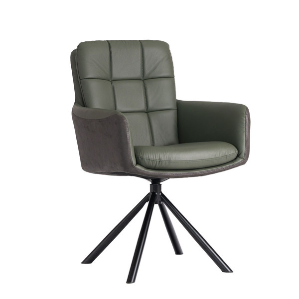 Parma Leather Swivel Chair Green